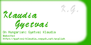 klaudia gyetvai business card